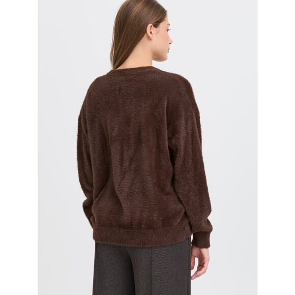 Ichi/ Bruna Rizk Fall 2025 Collection IHBRULA Cardigan, Size Small, Color Coffee - Picture 2 of 10